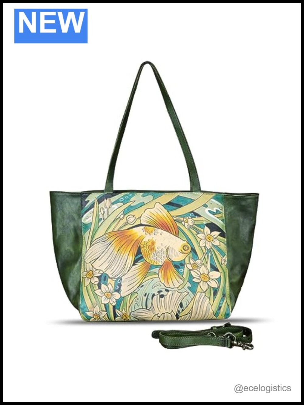 Genuine Leather Hand Painted Satchel Handbag Shoulder Crossbody Tote Purse